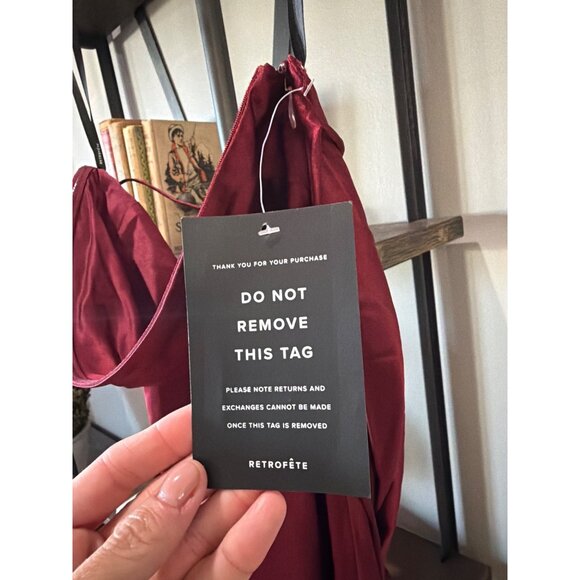 retrofete Keaton Silk Strapless Dress Cabernet Womens Size XS - Picture 13 of 14